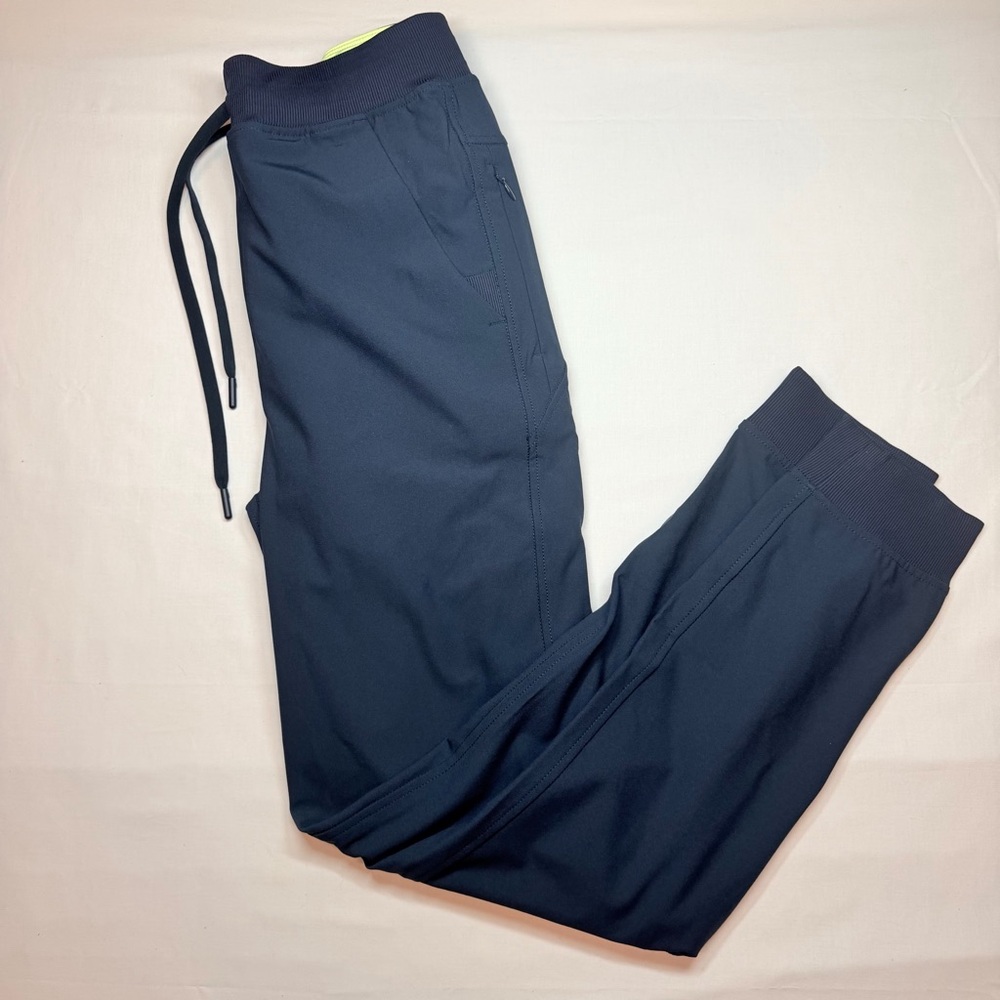 Birddogs Men’s Navy Joggers – Size Large – Lime Green Lined